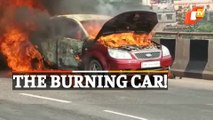 WATCH | Fire Engulfs Moving Car In Cuttack