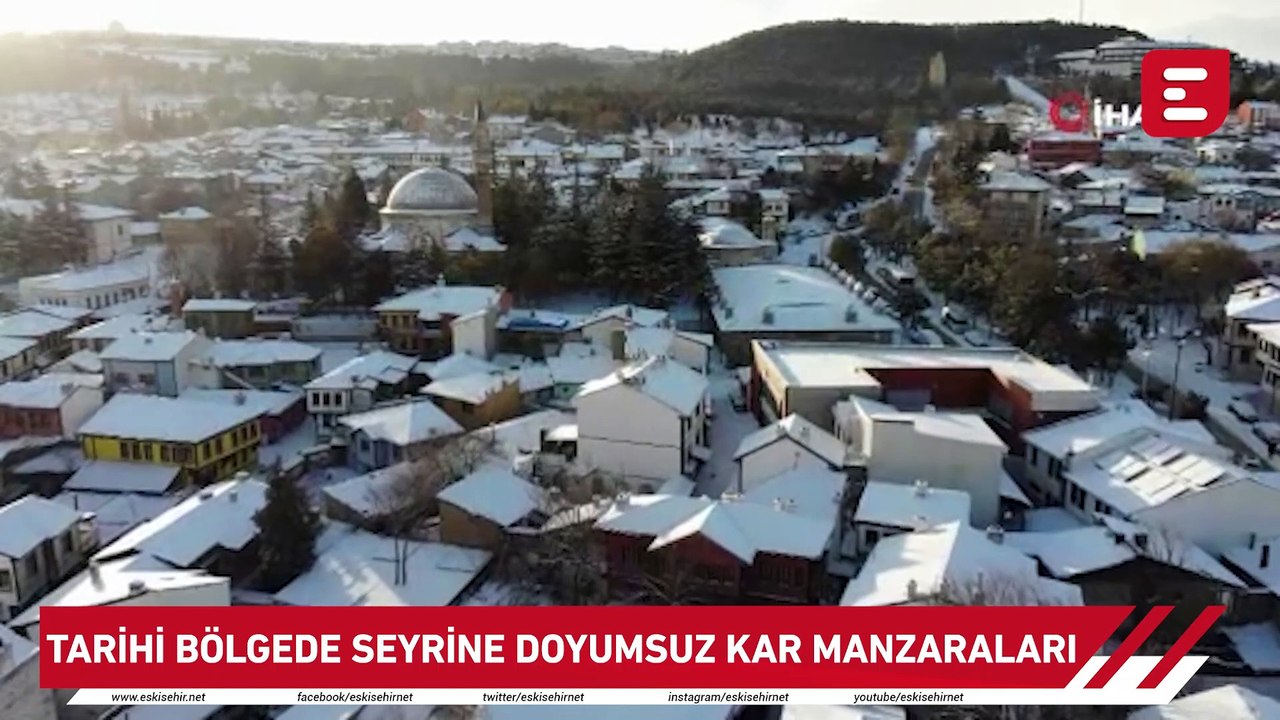 Tarihi bölgede seyrine doyumsuz kar manzaraları