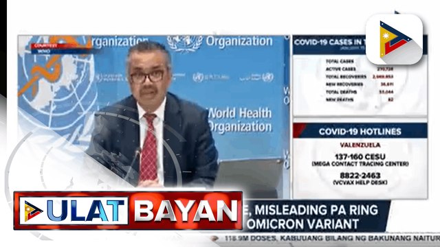 DOH, kinumpirmang dalawa ang namatay dahil sa Omicron variant sa bansa; WHO, iginiit na kahit less severe, misleading pa ring tawaging mild ang Omicron variant