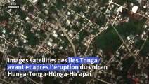 Tonga: images satellite avant et après l'éruption volcanique