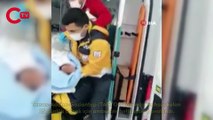 Karda mahsur kalan yeni doğan bebek için ambulans helikopter havalandı