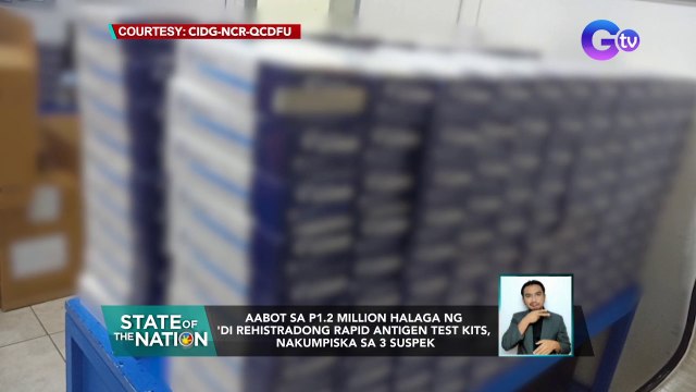 Aabot sa P1.2 million halaga ng 'di rehistradong rapid antigen test kits, nakumpiska sa 3 suspek | SONA