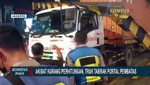 Truk Kontainer Tabrak Portal Underpass Pondok Indah, Lalu Lintas Menuju Kebayoran Lama Dialihkan
