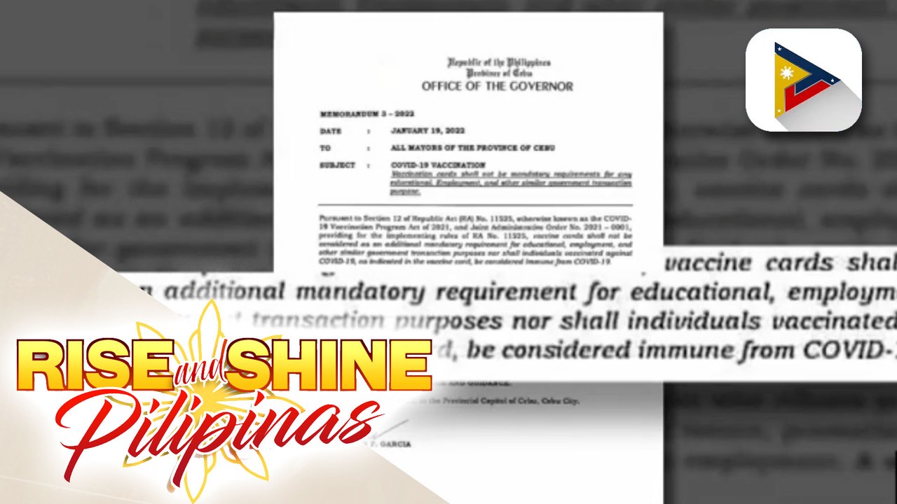 Cebu provincial government, nanindigan na hindi magpapatupad ng ‘no vax, no ride’ policy at border control; Cebu City LGU, hinihintay pa ang direktiba ng national government hinggil sa naturang polisiya
