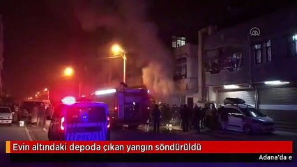 Evin altındaki depoda çıkan yangın söndürüldü
