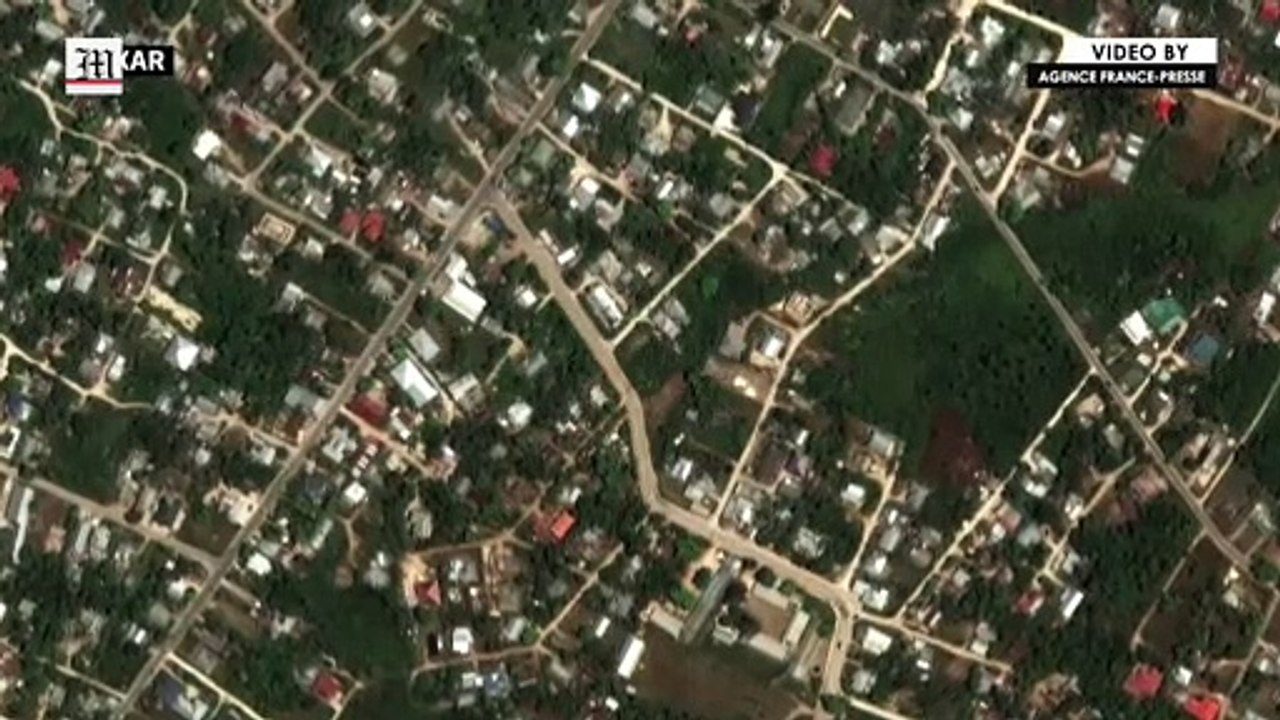 Satellite photos show areas covered in ash afte...