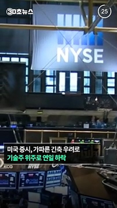 [30초뉴스] 얼어붙은 미국 증시…긴축 우려에 기술주 위주 하락세