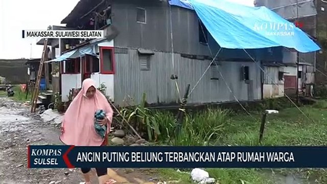 Angin Puting Beliung Terbangkan Atap Rumah Warga