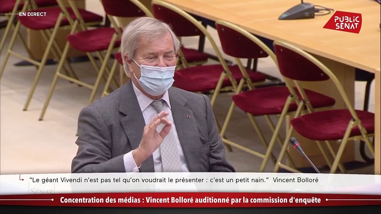 Vincent Bolloré face à la commission d'enquête du Sénat sur la concentration des médias