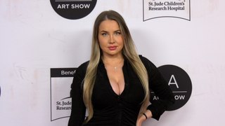 Leah Maria Klein attends the 2022 LA Art Show opening night premiere red carpet in Los Angeles