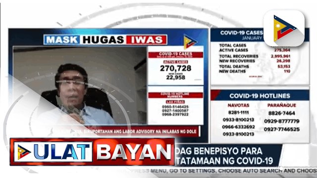 DOLE, tiniyak ang dagdag benepisyo para sa mga manggagawang tatamaan ng COVID-19; DOLE, hinikayat ang pribadong sektor na palawigin ang paid leaves ng mga manggagawa