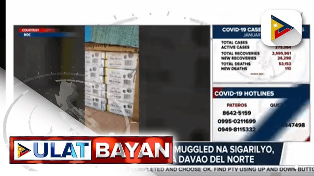 Higit ₱28-M halaga ng smuggled na sigarilyo, nasabat ng BOC sa Davao Del Norte