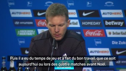 20e j. - Nagelsmann : "Un très bon match de Tolisso"