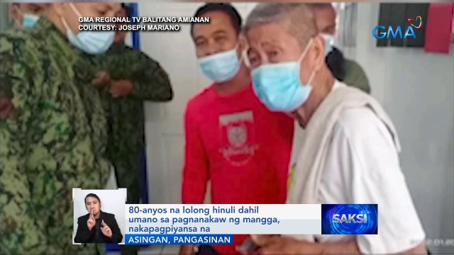 80-anyos na lolong hinuli dahil umano sa pagnanakaw ng mangga, nakapagpiyansa na | Saksi