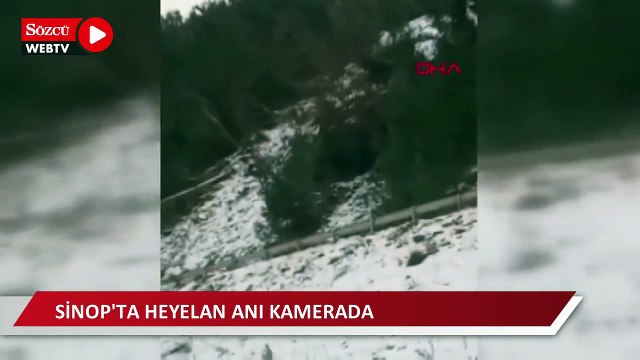 Sinop'ta heyelan anı kamerada