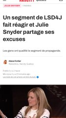 Un segment de LSD4J fait réagir et Julie Snyder partage ses excuses