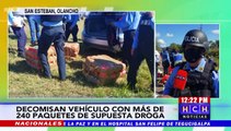¡240 paquetes de marihuana! Tras persecución, abandonan carro cargado de droga en Olancho