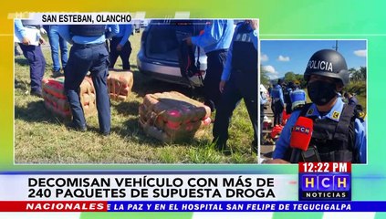 ¡240 paquetes de marihuana! Tras persecución, abandonan carro cargado de droga en Olancho