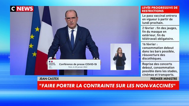 Jean Castex : «Le pass pourrait tout à fait être suspendu si la pression venait […] à se réduire fortement et durablement»