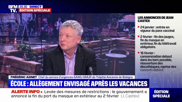 Allègement des restrictions: pour le Pr Frédéric Adnet, il est logique qu'on annonce une série de bonnes nouvelles