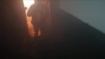 Aparatoso incendio en una nave de Lugo