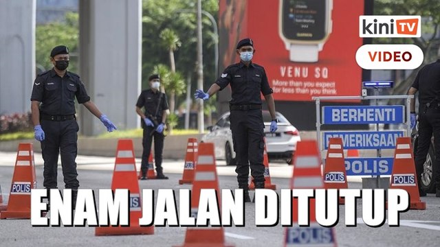 Demo #TangkapAzamBaki: Polis tutup 6 jalan di KL, stesen kereta api terpilih