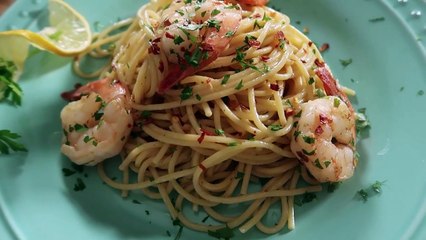 下载视频: Homemade pasta recipe_ Spaghetti Shrimp Scampi Recipe_ Pasta Recipes