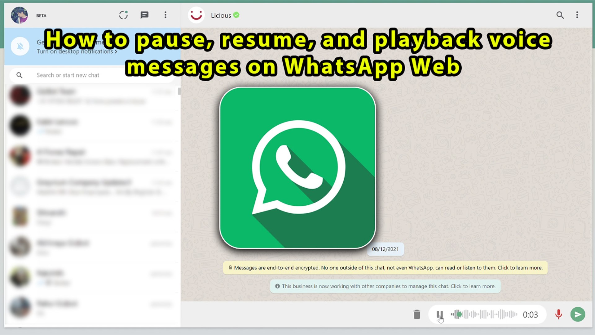 ⁣How to pause, resume, and playback voice messages on WhatsApp Web