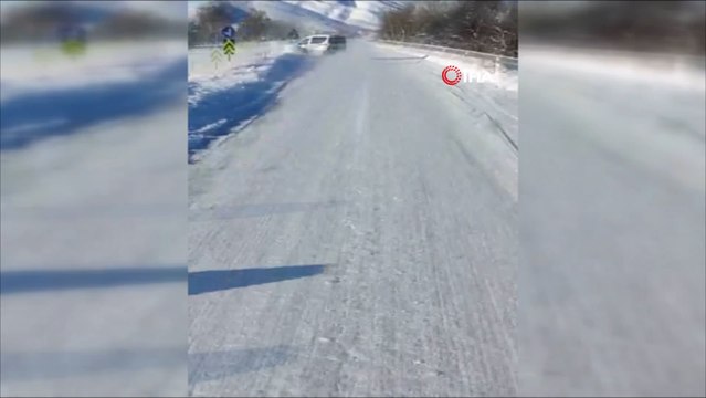 Kar manzarası çekmek isterken kaza anını çektiler