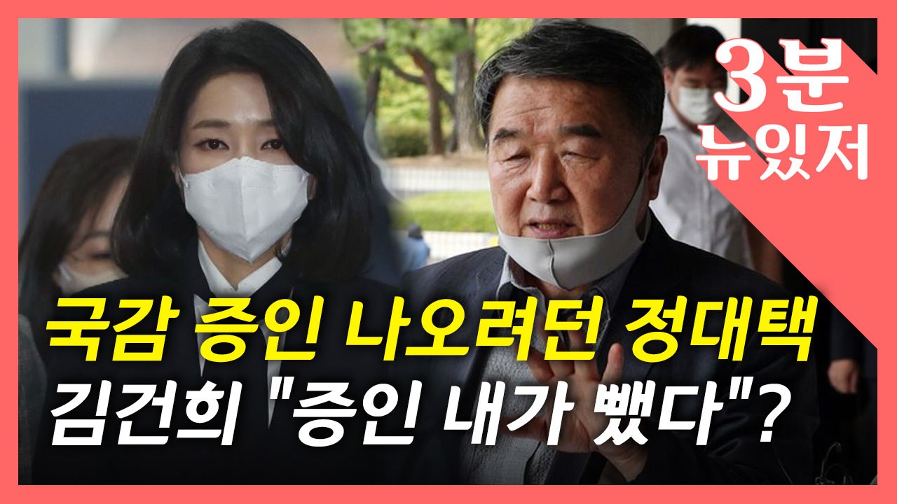 [뉴있저] 김건희, 정대택 국감 증인 내가 뺐다?..."국감 농단" "문제 없다" /...