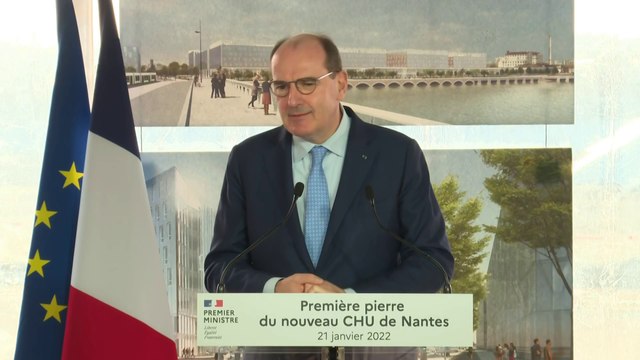Intervention du Premier ministre Jean Castex pour la pose de la première pierre du CHU de Nantes
