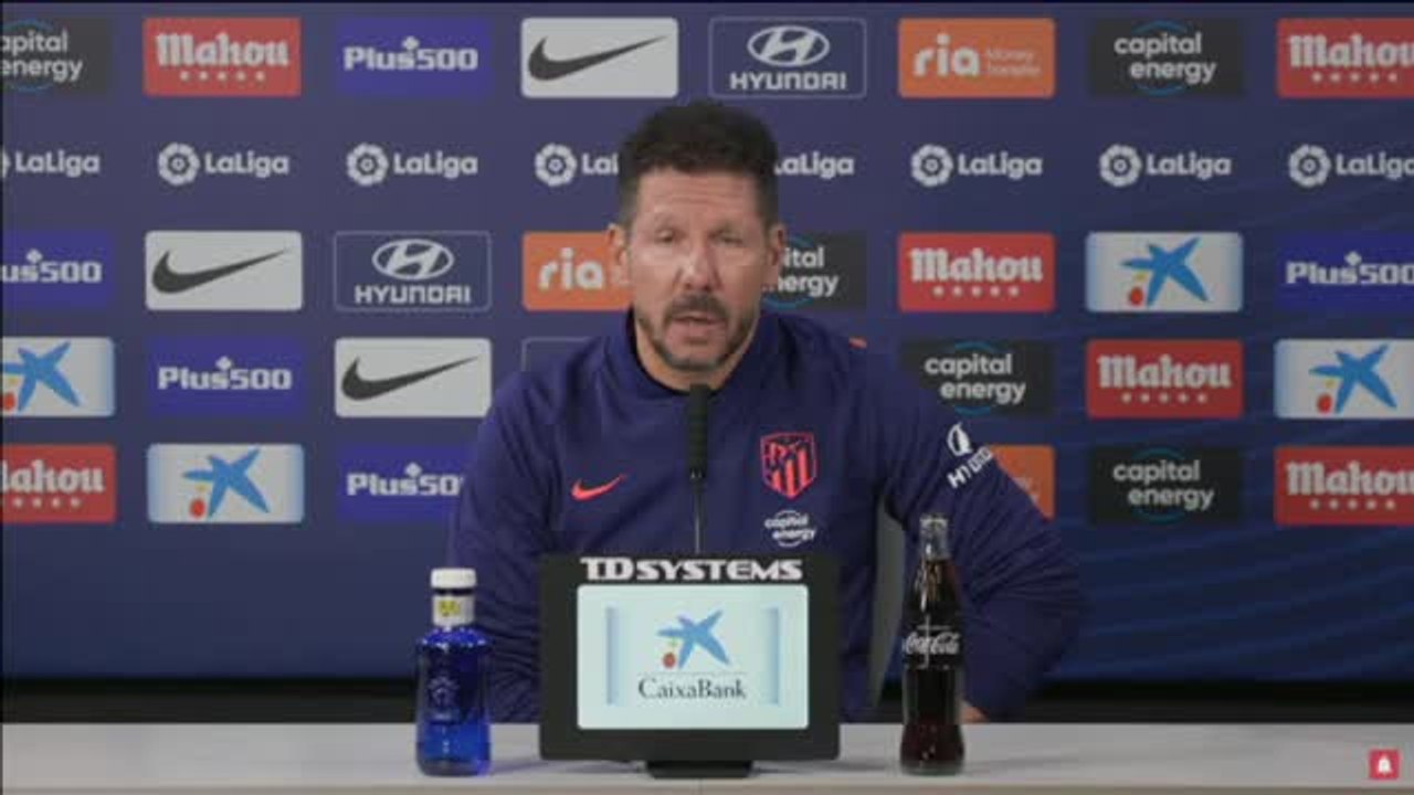 Simeone mantiene su ilusión y pide apoyo a la afición en el difícil momento que atraviesa el equipo