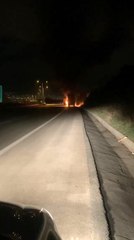 Bursa-İstanbul otobanında korkutan yangın