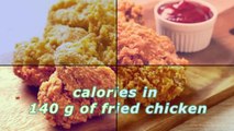 how many calories in 140g of fried chicken