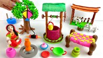 DIY How to make polymer clay miniature house, kitchen set, water wells, Doll, Tree, Kite