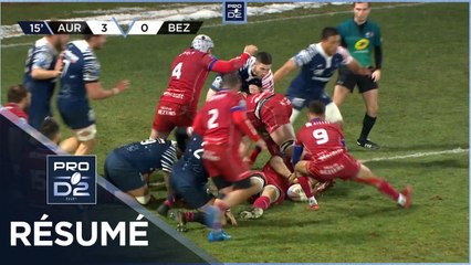 PRO D2 - Résumé Stade Aurillacois-AS Béziers Hérault: 22-20 - J18 - Saison 2021/2022