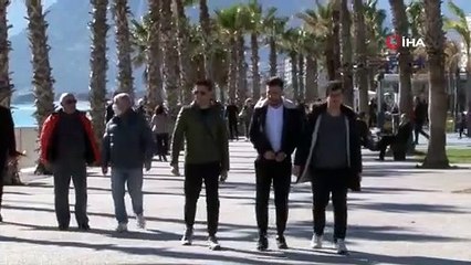 Antalyada Ocak ayı ortasında deniz keyfi