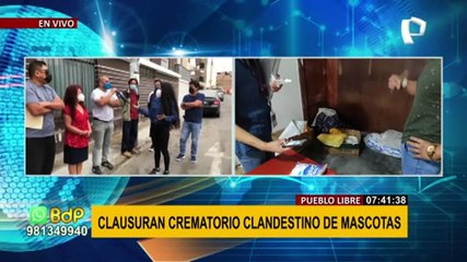 Clausuran crematorio clandestino de mascotas en Pueblo Libre