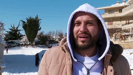 شاهد: سوريون يلهون بالثلج بعد انحسار العاصفة "هبة"