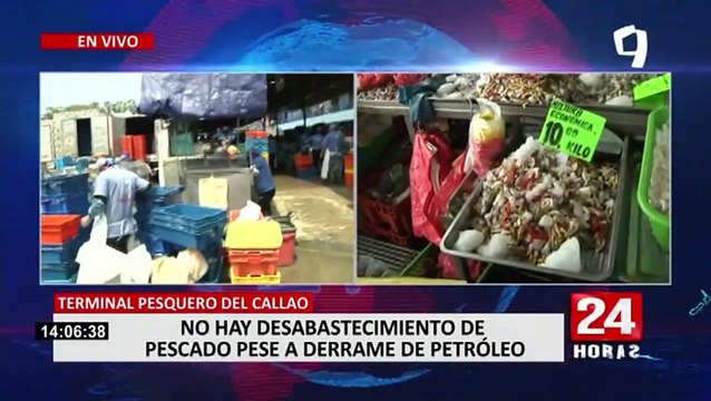 Callao: Pese a derrame de petróleo, no hay desabastecimiento en terminal pesquero