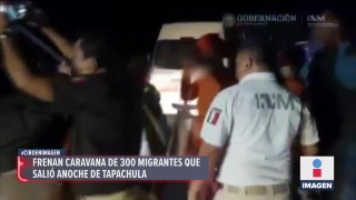 Guardia Nacional frena caravana de 300 migrantes que salió de Tapachula