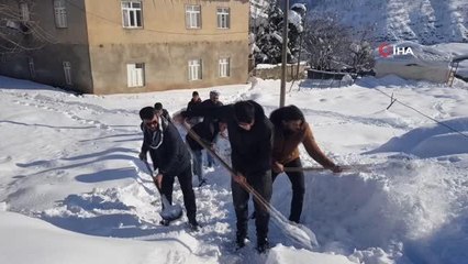 Köylerde imece usulü karla mücadele çalışması
