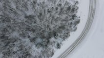 KASTAMONU - Karla beyaza bürünen Küre Dağları havadan görüntülendi