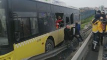 İstanbul Sefaköy’de İETT otobüsü yoldan çıktı