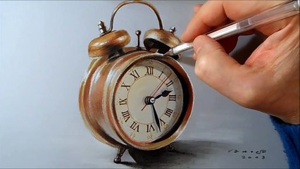 Drawing a Realistic Alarm Clock- Time Lapse