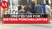 Integrantes del colectivo resistencia civil protestan por implementación del sistema ponchallantas