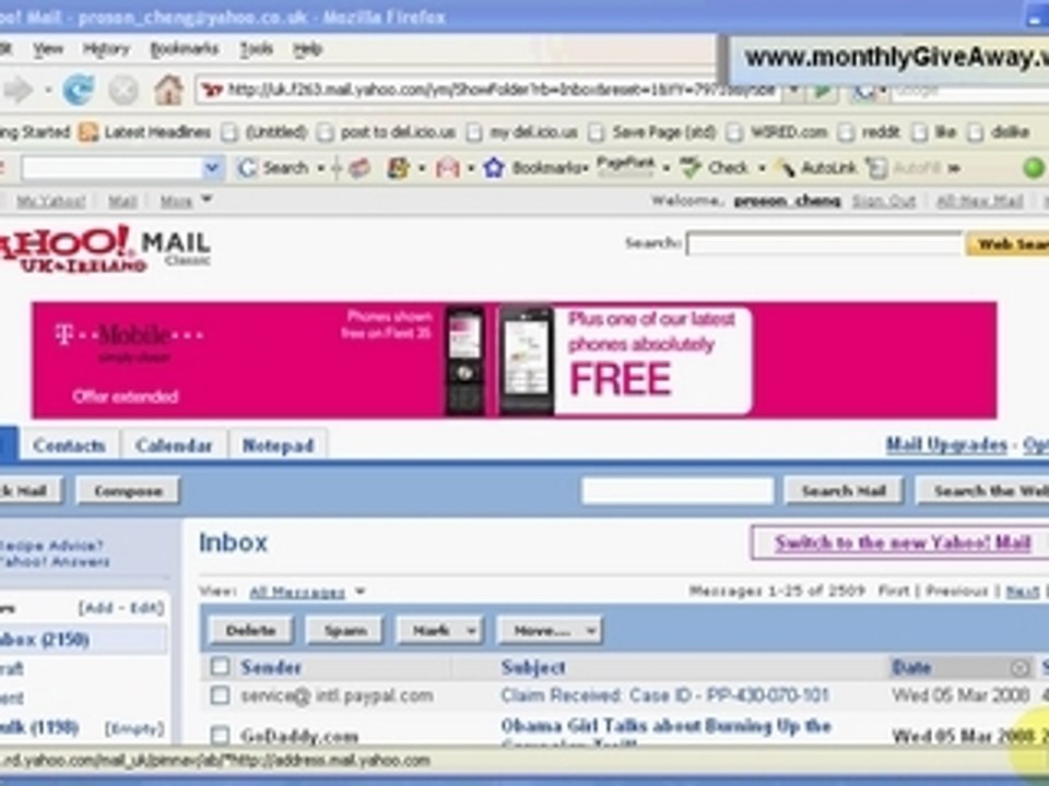 MonthlyGiveAway.ws - email subscription confirmation ...