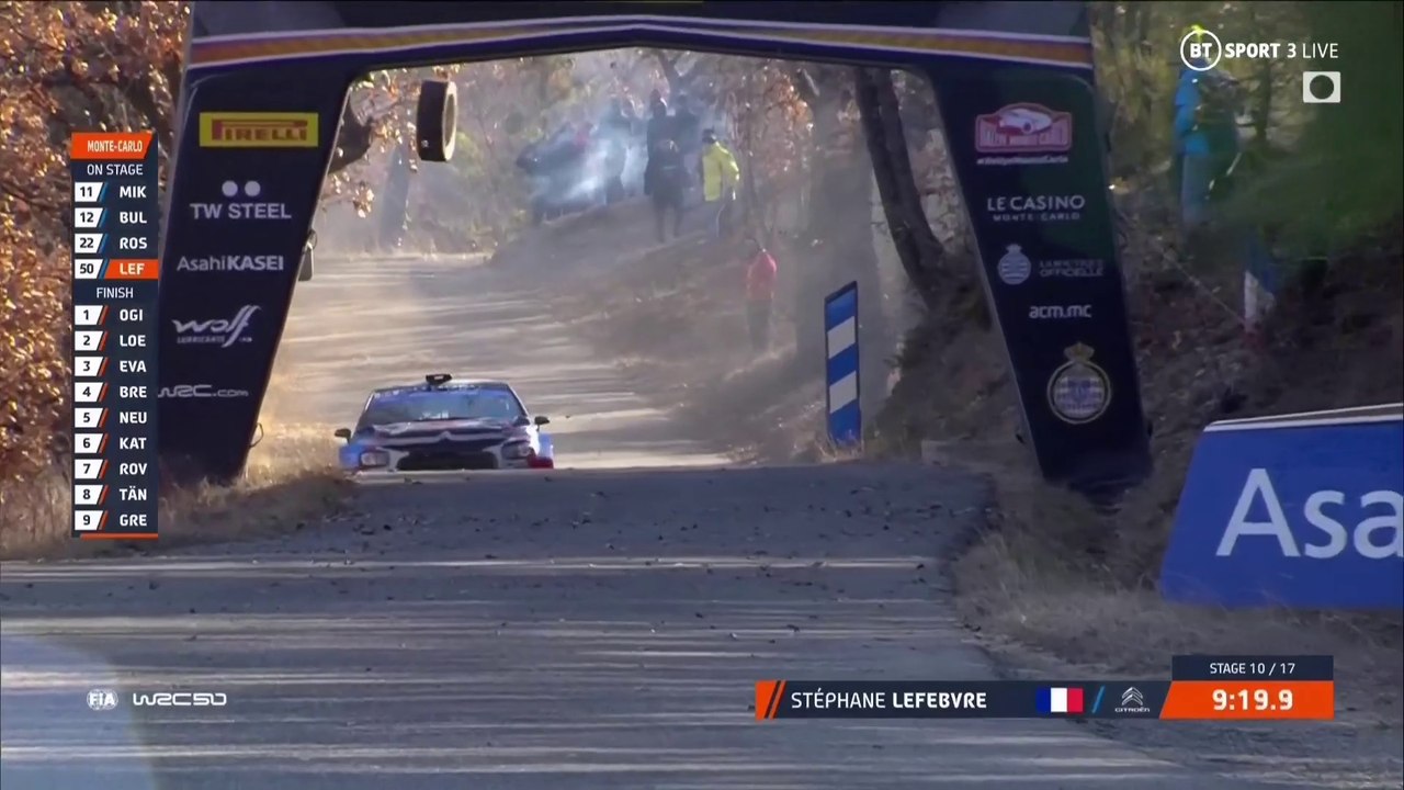 WRC Rally2 Monte Carlo 2022 SS10 Lefebvre Hits On 3 Wheels Finish
