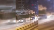 Bursa'da yoğun kar yağışı nedeniyle yollar buz pistine döndü, araçlar yolda kaldı