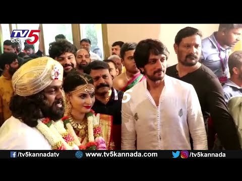 Kiccha Sudeep Attends Dhruva Sarja Prerana Marrige | TV5 Kannada